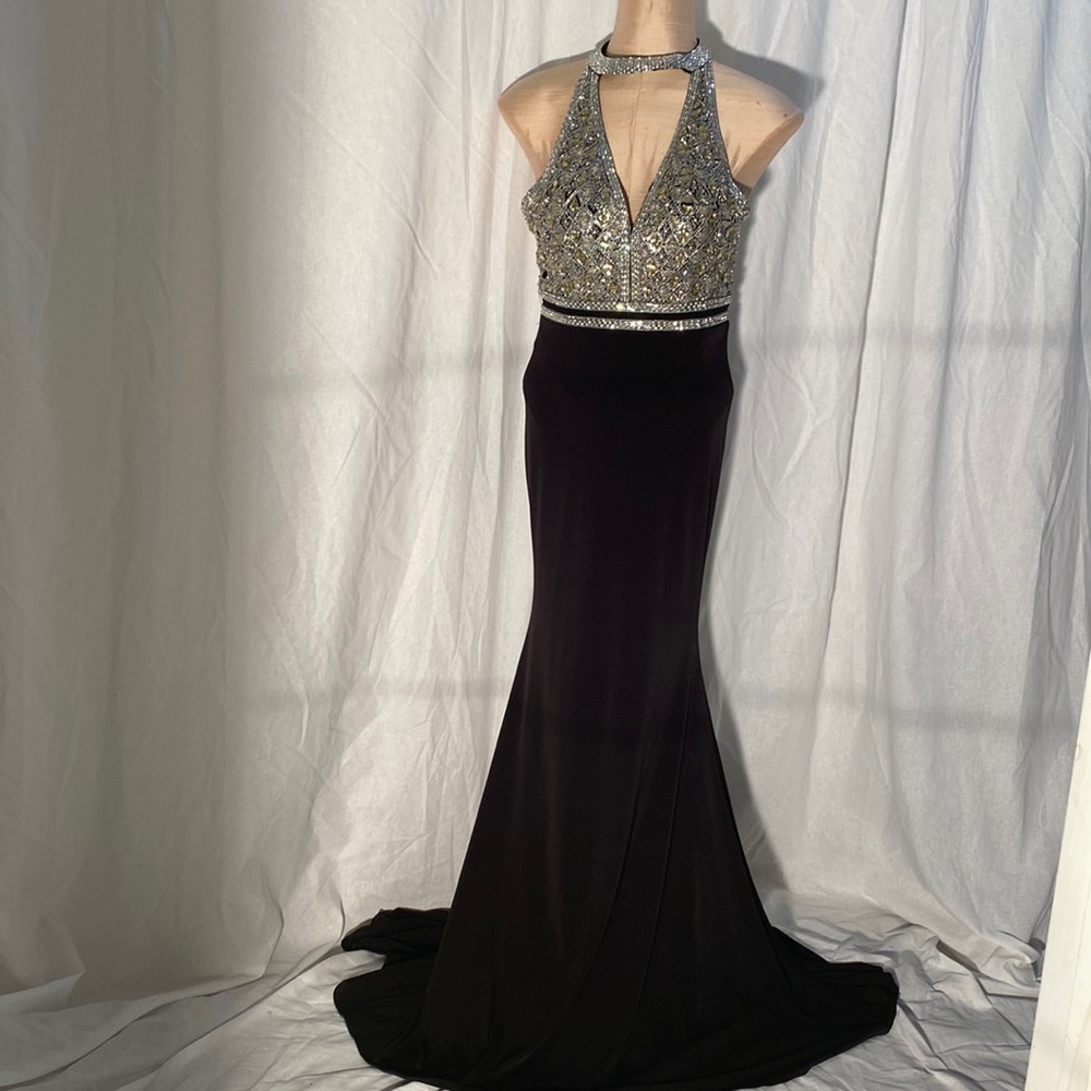 Morilee Madeline Gardner Black Beaded Gown Size 0